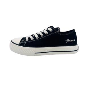 QIANJIN Low top Canvas Shoes Unisex Black