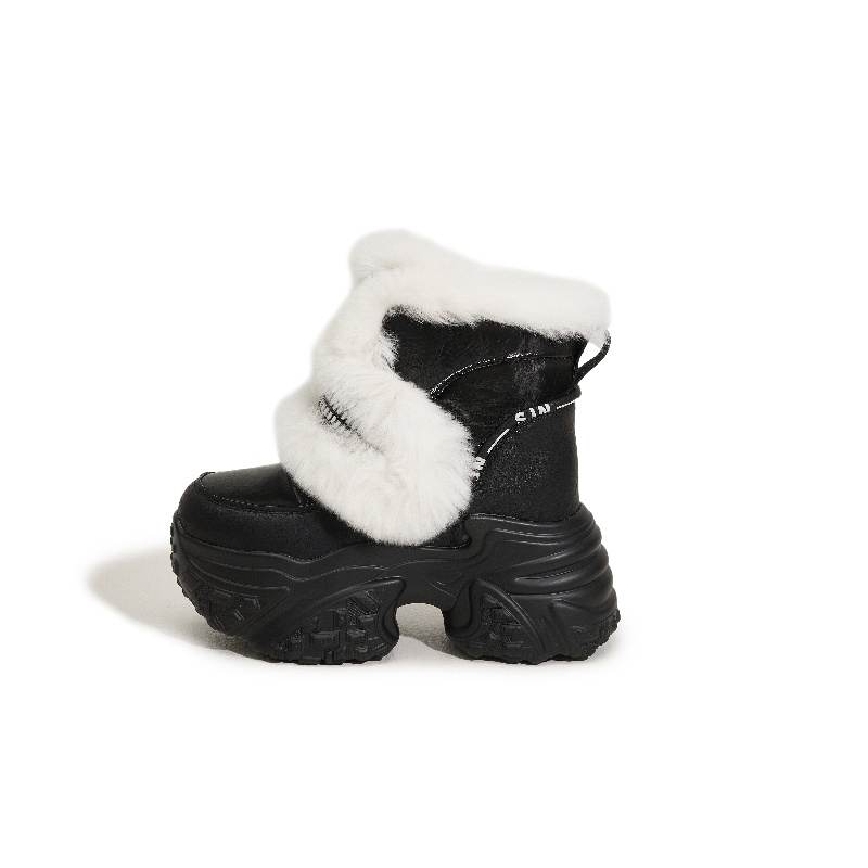 MILANLIANGE Thermal Height Increasing Coverage Short Snow Boots Women's
