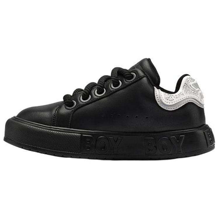 Boy London Synthetic Leather Abrasion Resistant Low top Skateboard Shoes Unisex Black