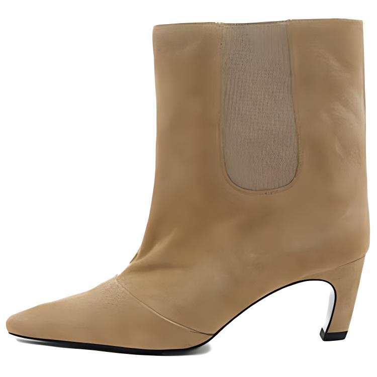 IMMI Cow Leather Fashion Trend Short Chelsea Boots 6.5cm Women's Light Camel