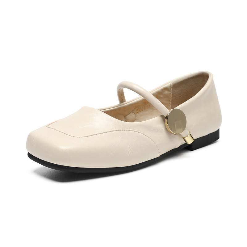 ZHR Mary Jane Shoes Women's Beige/Burgundy