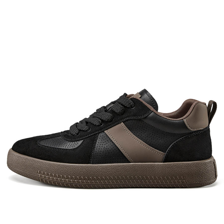 YEARCON Skateboard Shoes Men's Low Top Black/Brown, White/Brown, Brown/White