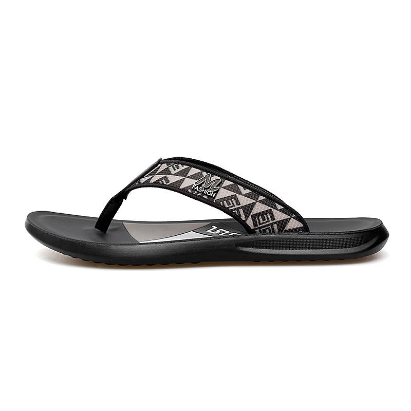 CAOZE CAOZE Stitching Quick Dry Quick Dry Flip Flops Men's Black