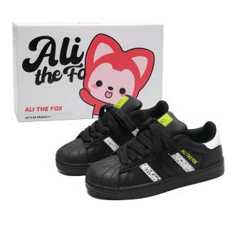 ALI THE FOX Microfiber Leather Slip Resistant Cushioning Abrasion Resistant Lightweight Low top Skateboard Shoes Unisex