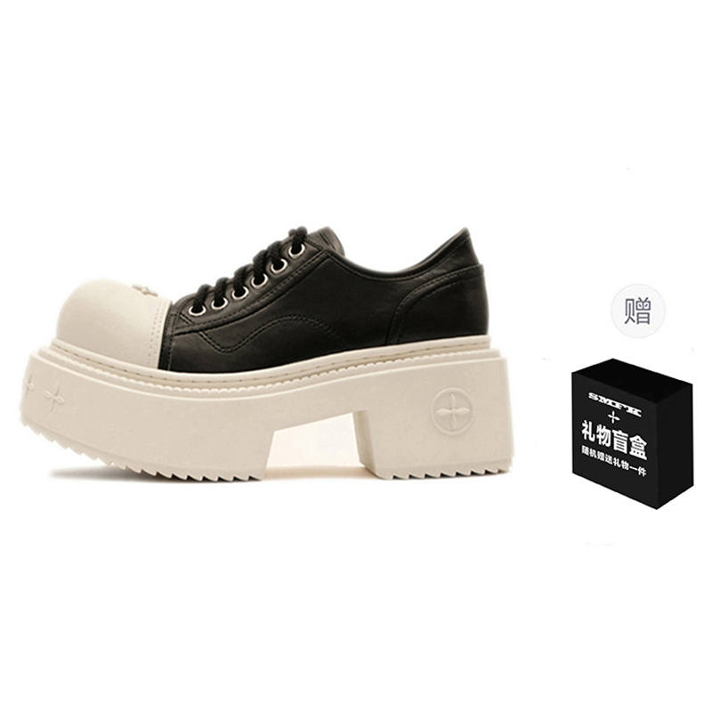 SMFK Compass Cow Leather Casual Shoes Women's White Black