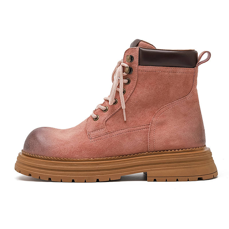 Dounkol Dounkol Get Cool Split Pig Leather Short Combat Boots 5cm Unisex