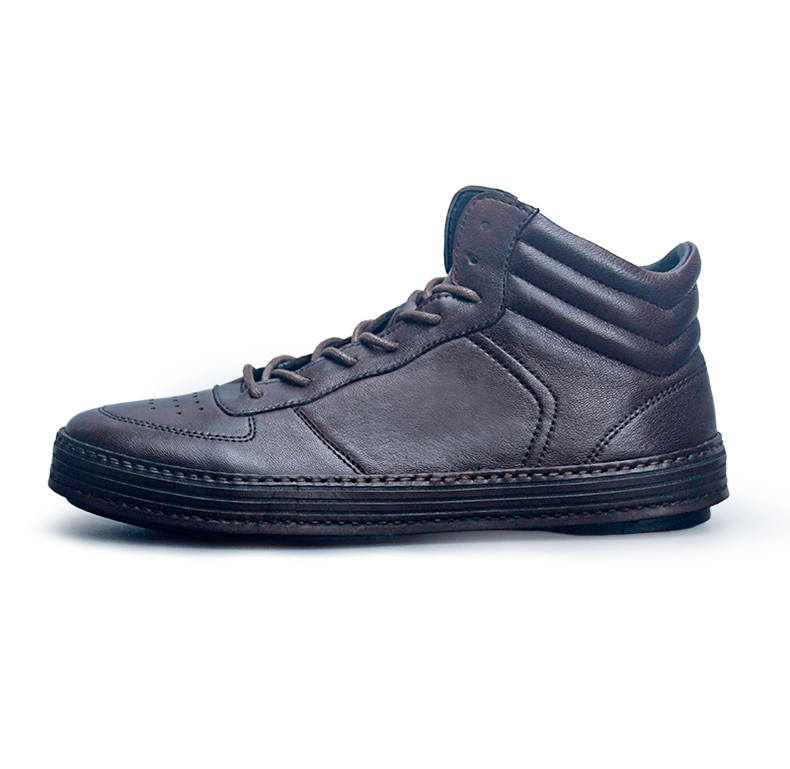Devanro Devanro Top Grain Cow Leather Abrasion Resistant Abrasion Resistant Mid top Skateboard Shoes Men's