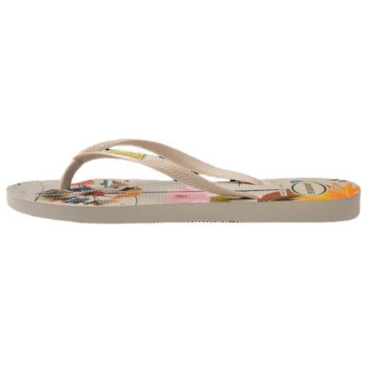 Havaianas Rubber Sole Slip Resistant Slip Resistant Flip Flops Women's Ecru