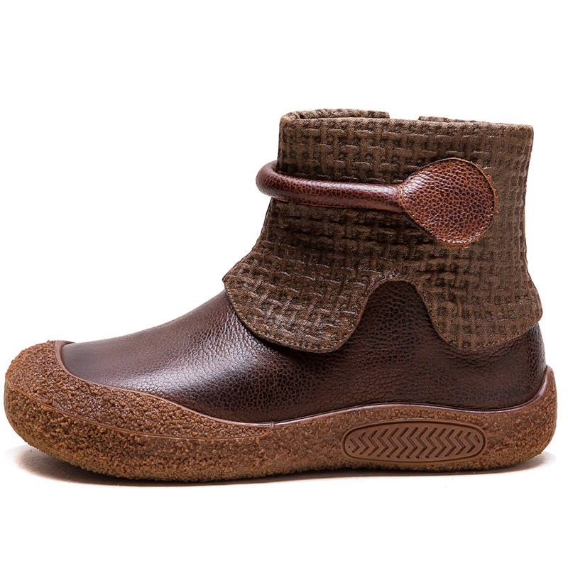 JIEZHOU Top Grain Cow Leather Ankle Boots 3cm Women's