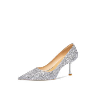 VVKI Slim Heel Bestie, Girlfriend High Heels Women's Silver