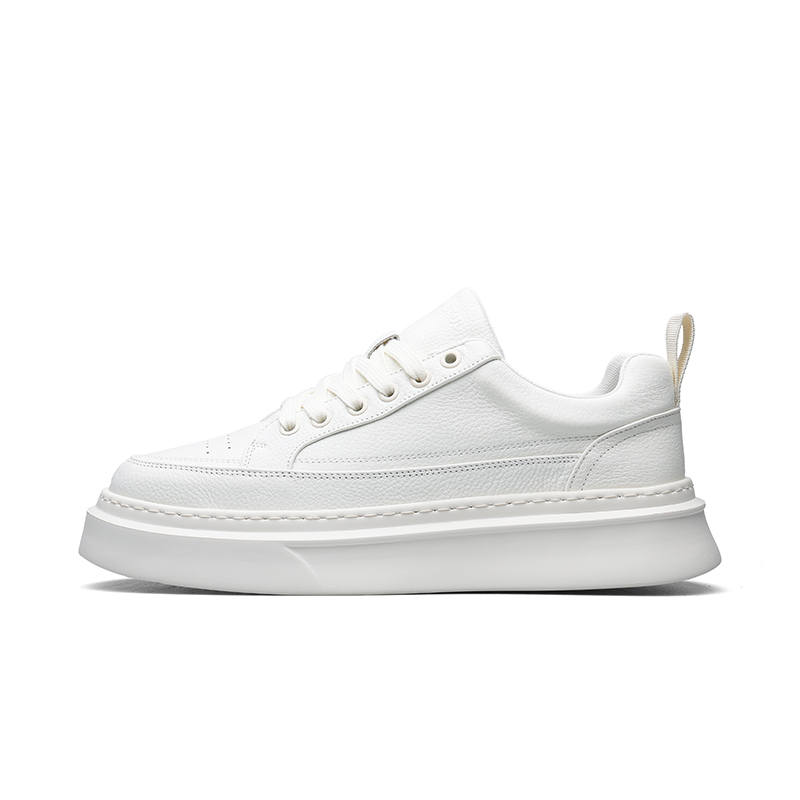 PARDASAUL Cow Leather Slip Resistant Slip Resistant Low top Skateboard Shoes Men's White