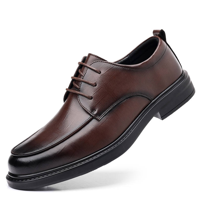 Mulinsen Dress Shoes Men's Low Top Black Tea Brown
