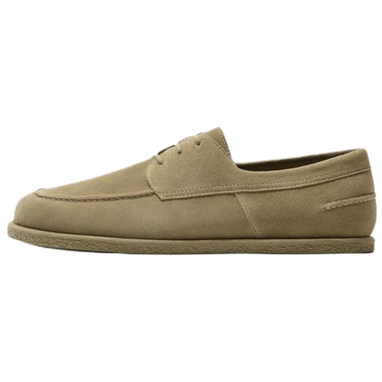 ZARA Casual Leather Shoes Men's Low Top Beige