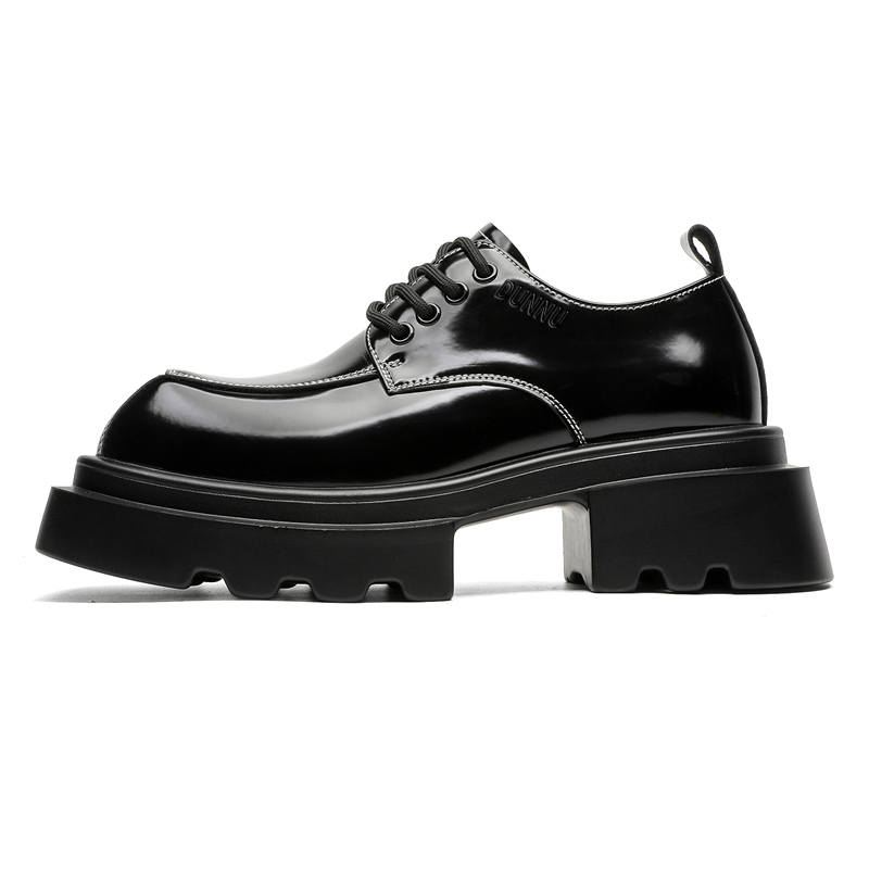 DUNNU Casual Leather Shoes Men's Low Top Black
