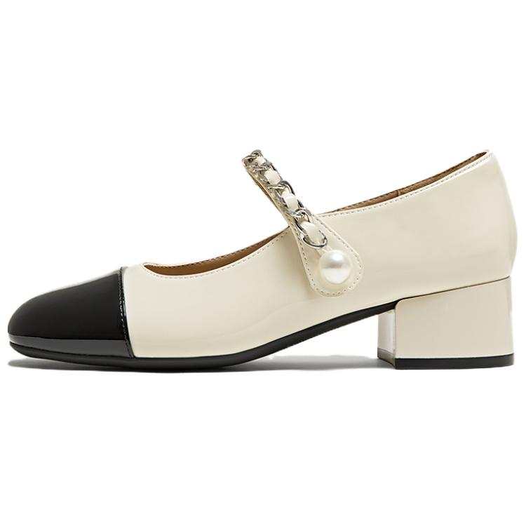 BASTO Pu Block Heel Mary Jane Shoes Women's