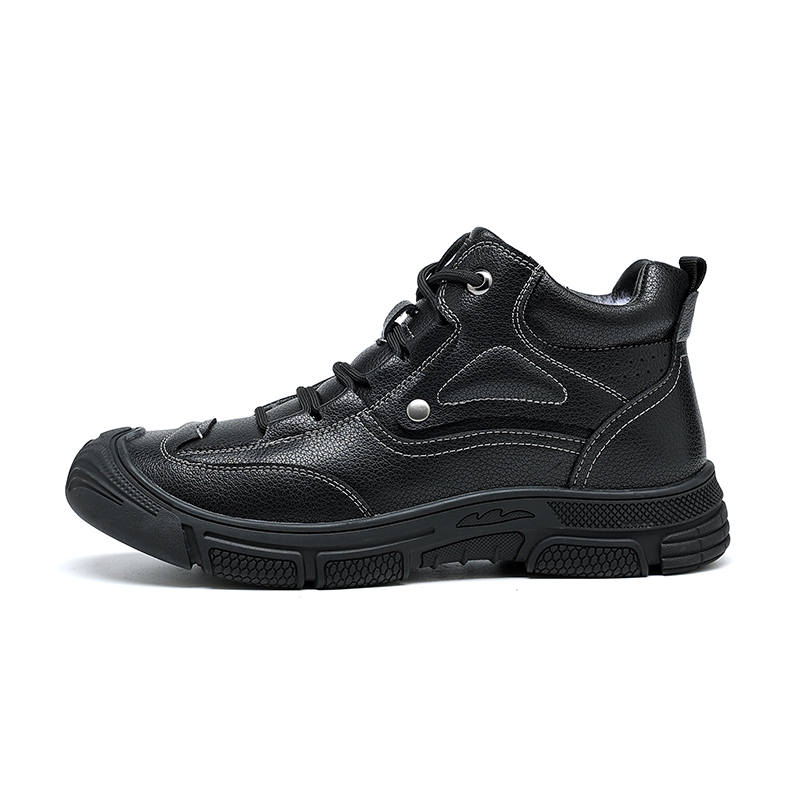 JOSINY Synthetic Leather Vintage Classic Fleece Lined, Comfortable Fashion Low top Casual Shoes Men's Black