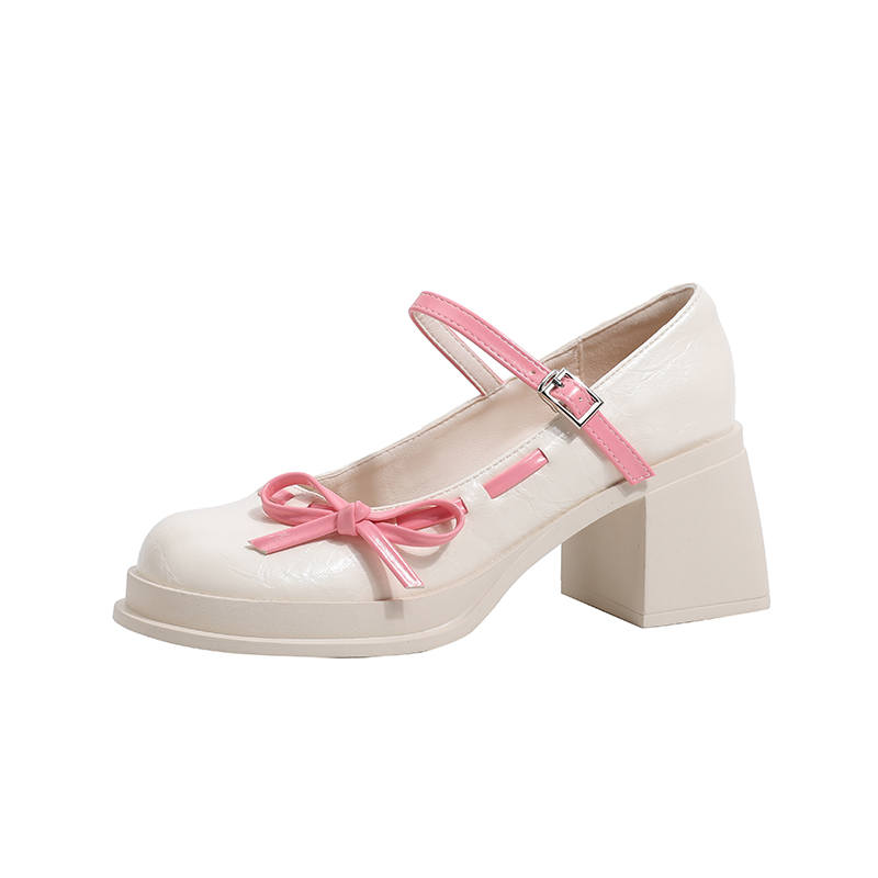 Beijiani Microfiber Leather Chunky Heel Mary Jane Shoes 6.5cm Women's