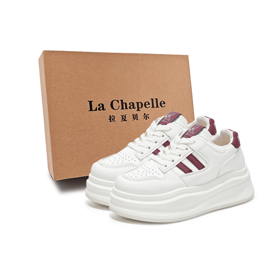 La Chapelle Abrasion Resistant Height Increasing Skateboard Shoes Women's Red