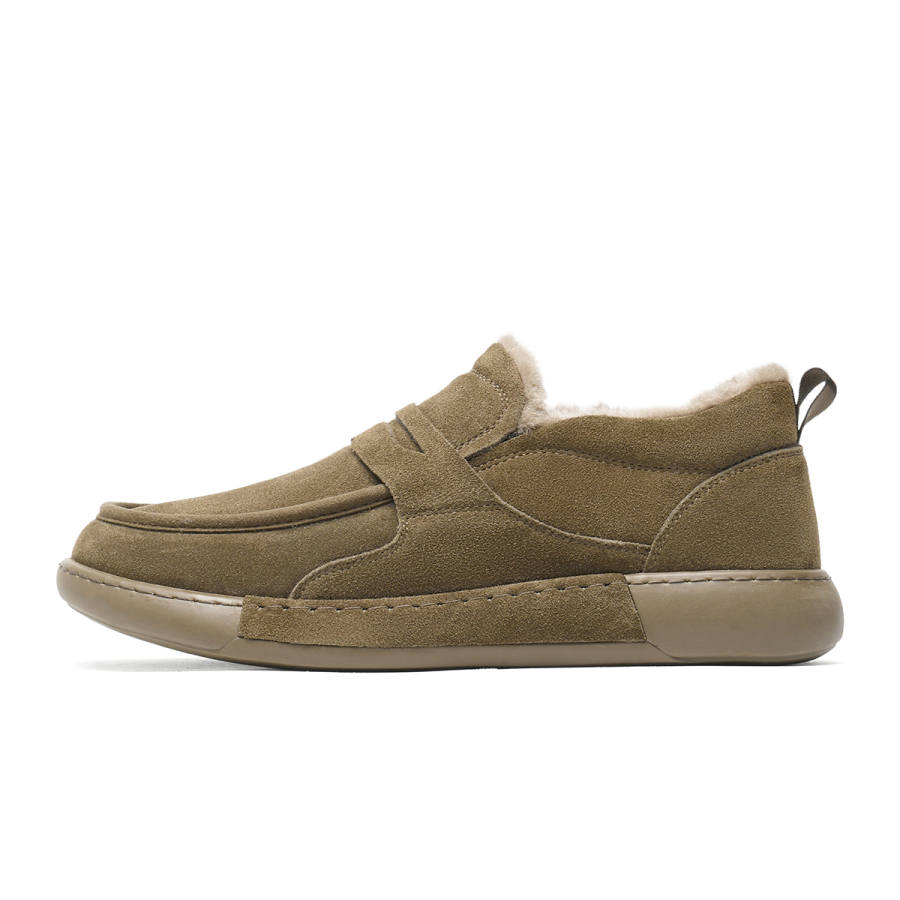 C°BANNER Cow Split Leather Casual Shoes Men's Khaki Green