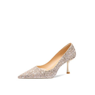 VVKI Slim Heel High Heels Women's Gold