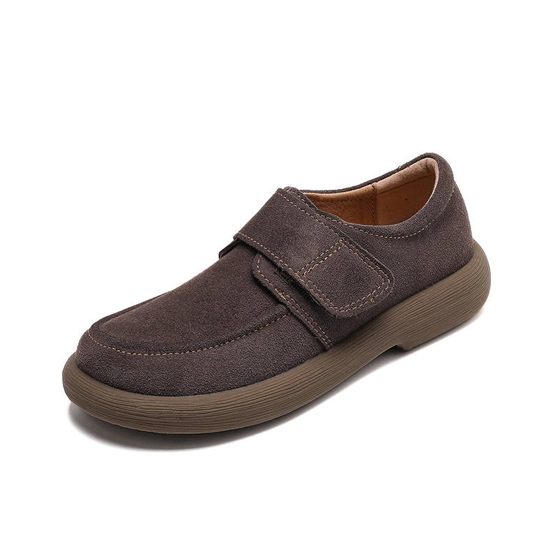 HONGYANGLIN Cow Suede Comfortable Casual Shoes Women's Dark Gray