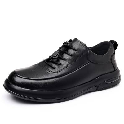JANECO Top Grain Cow Leather Men's Casual Shoes Men's Black