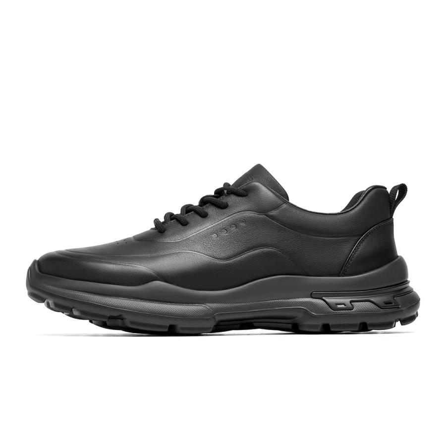 C°BANNER Cow Leather Low top Casual Shoes Men's Black