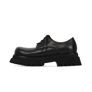 MIBU Top Grain Cow Leather Casual Leather Shoes Unisex Black