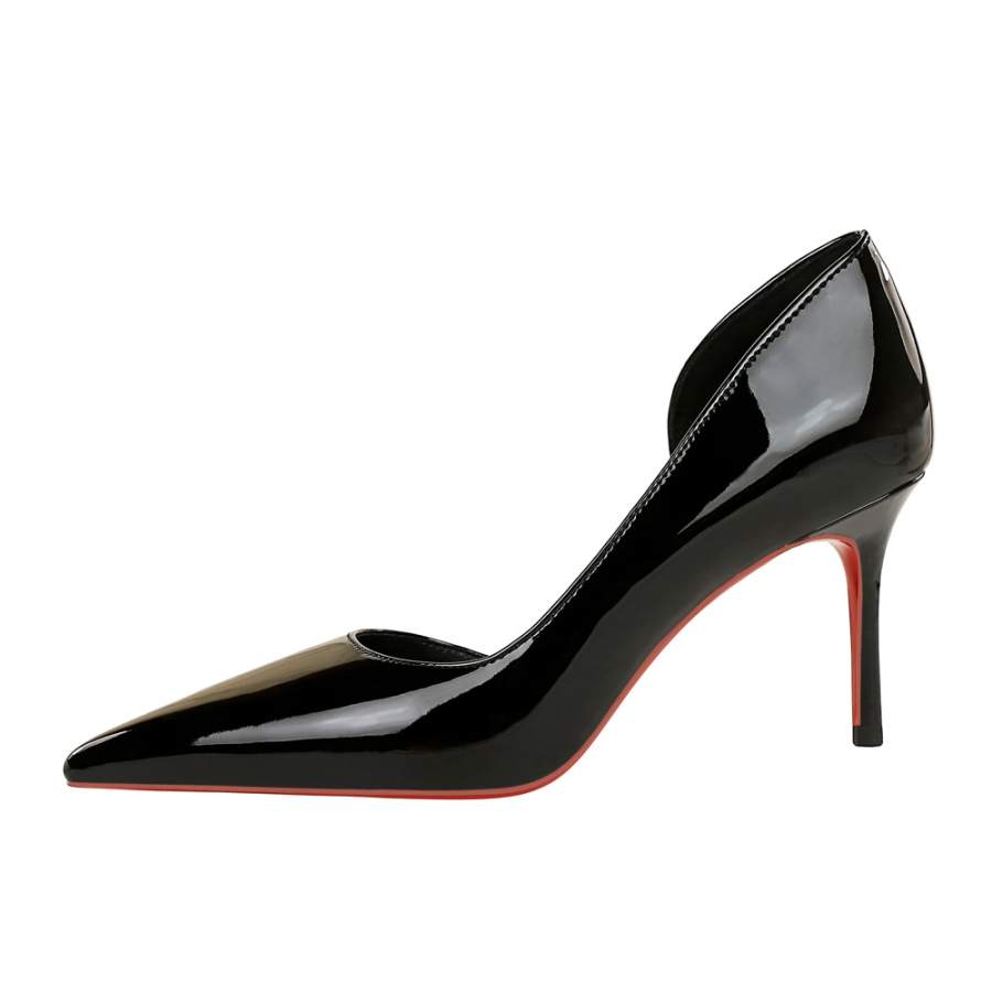 QITUMAUL Patent Leather Slim Heel High Heels Women's