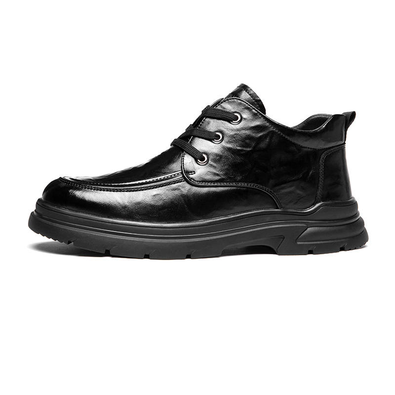 JOSINY Cow Split Leather Casual Shoes Men's Black