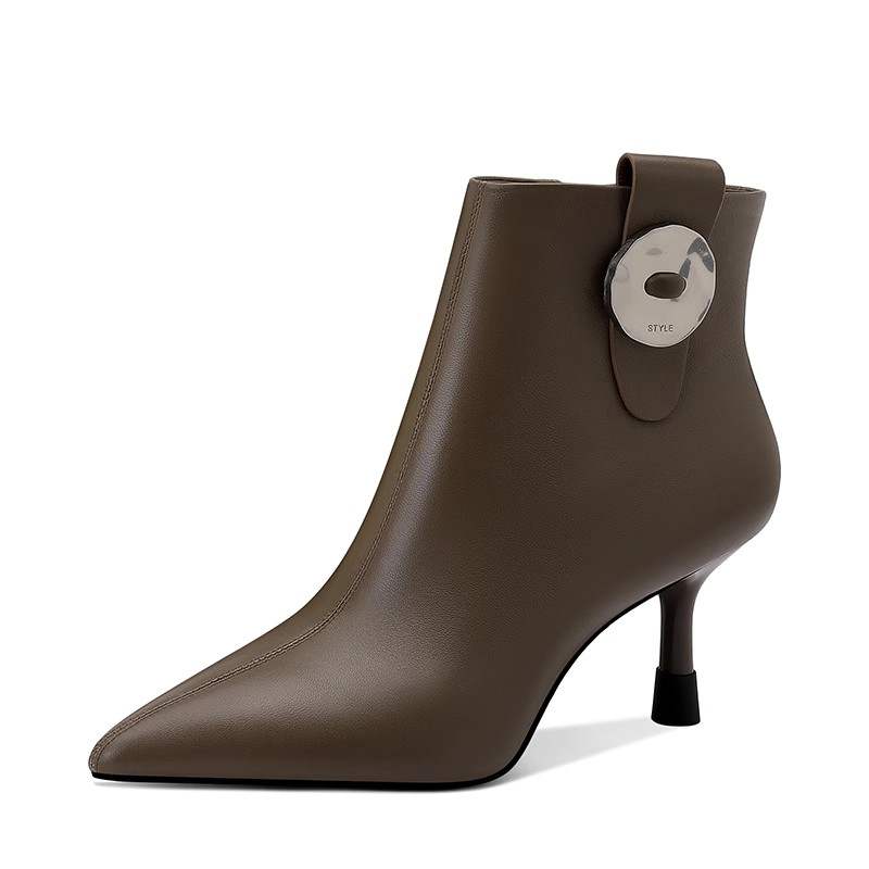 JESSICA SOPHIA Sheepskin Ankle Boots 6.5cm Women's
