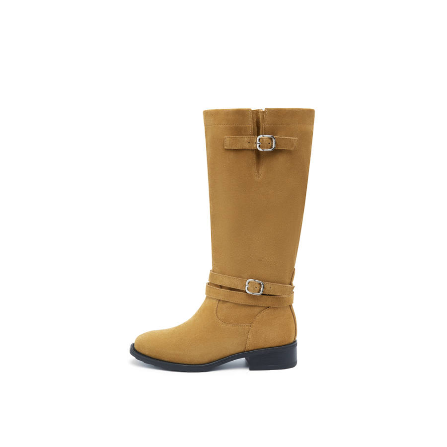 ELLE Knee High Boots Women's Khaki/Coffee