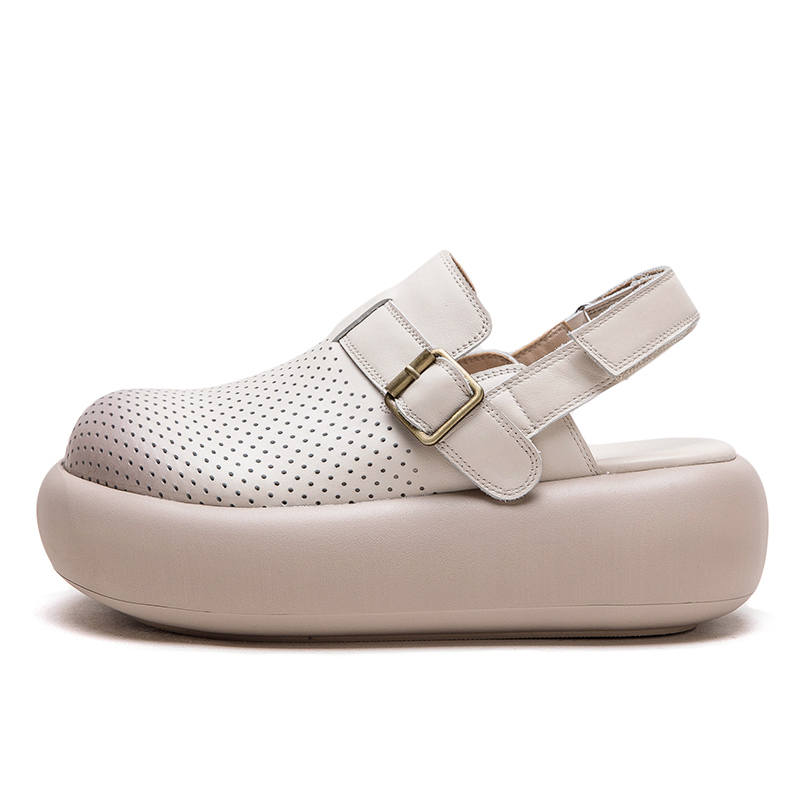 MATA Top Grain Cow Leather Casual Shoes 5.5cm Women's