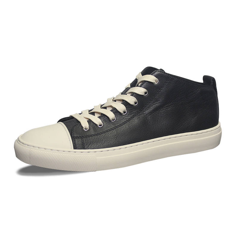 Devanro Devanro Top Grain Cow Leather Slip Resistant And Breathable Mid top Skateboard Shoes Men's