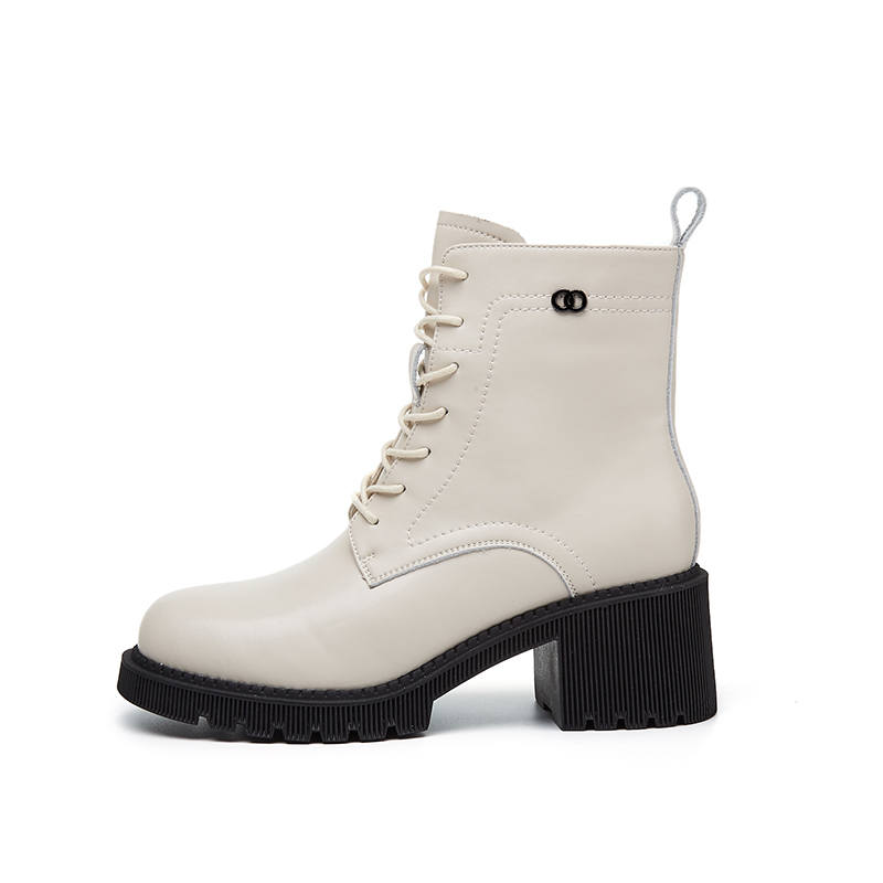 DAPHNE DAPHNE Synthetic Leather Short Combat Boots Women's