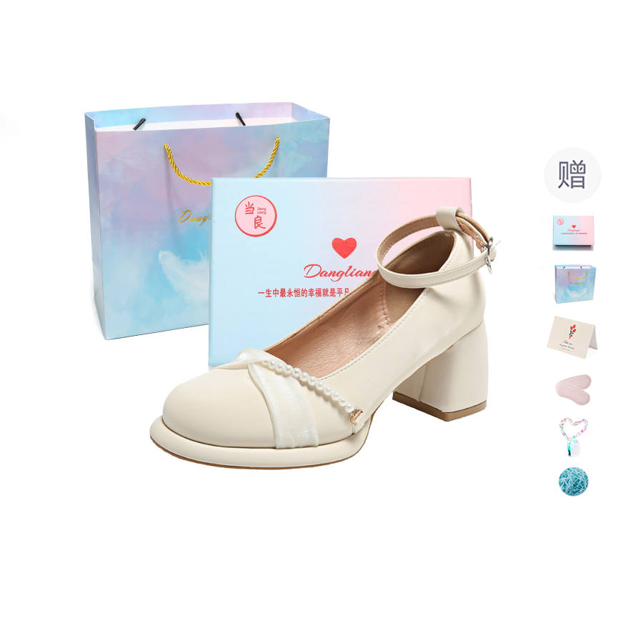 DANGLIANG French Sweet Style, Comfortable Pu Chunky Heel High Heels 6CM Women's