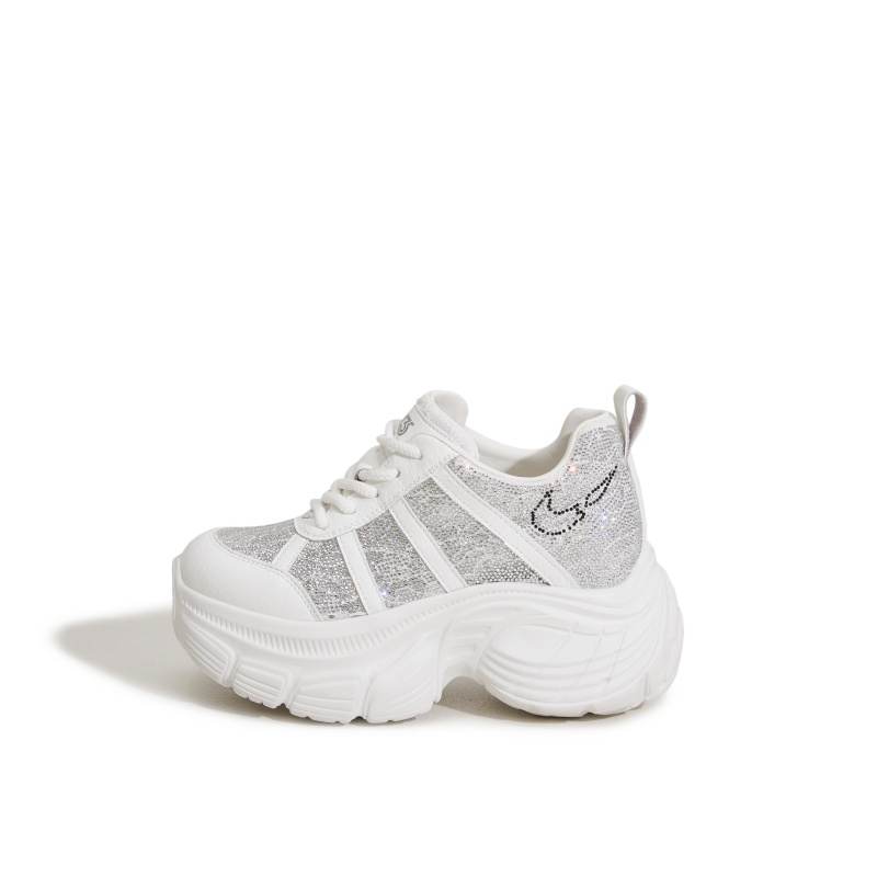 MILANLIANGE Moisture Wicking Lightweight Low top 8cm Chunky Sneakers Women's