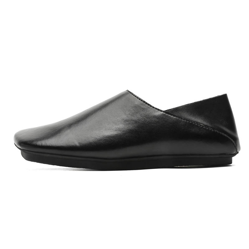 PAVEA Microfiber Leather Slip Resistant Slip Resistant Low top Casual Shoes Unisex Black