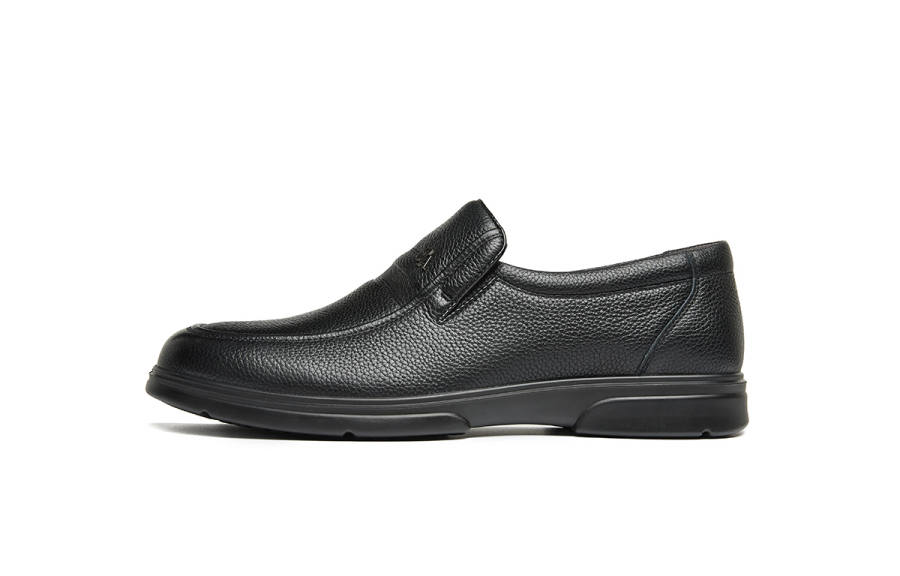 HLA Top Grain Cow Leather Loafers Men's Black