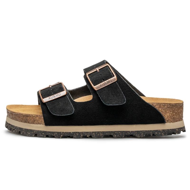 AU&MU Slide Slippers Unisex Black, Gray, Chestnut, Fendi Yellow