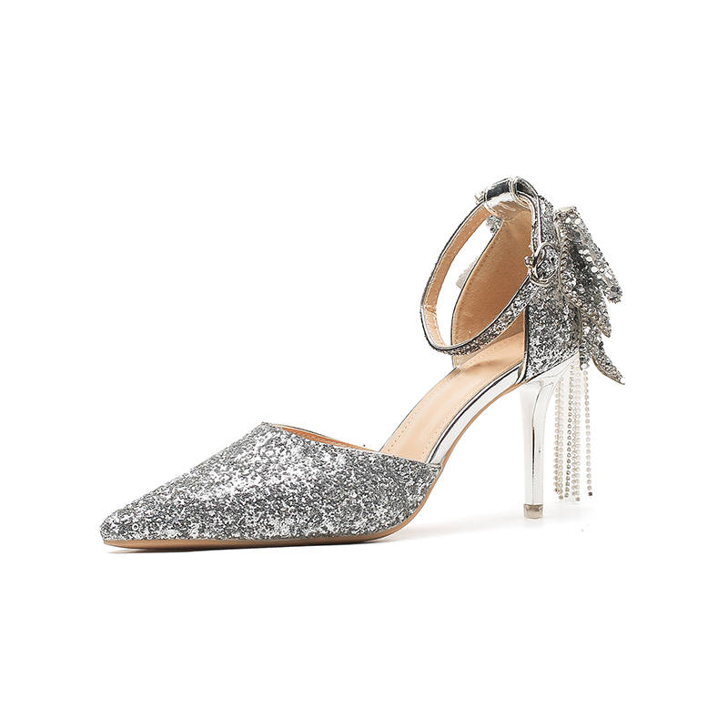 Zubumei Leather Slim Heel High Heels Women's