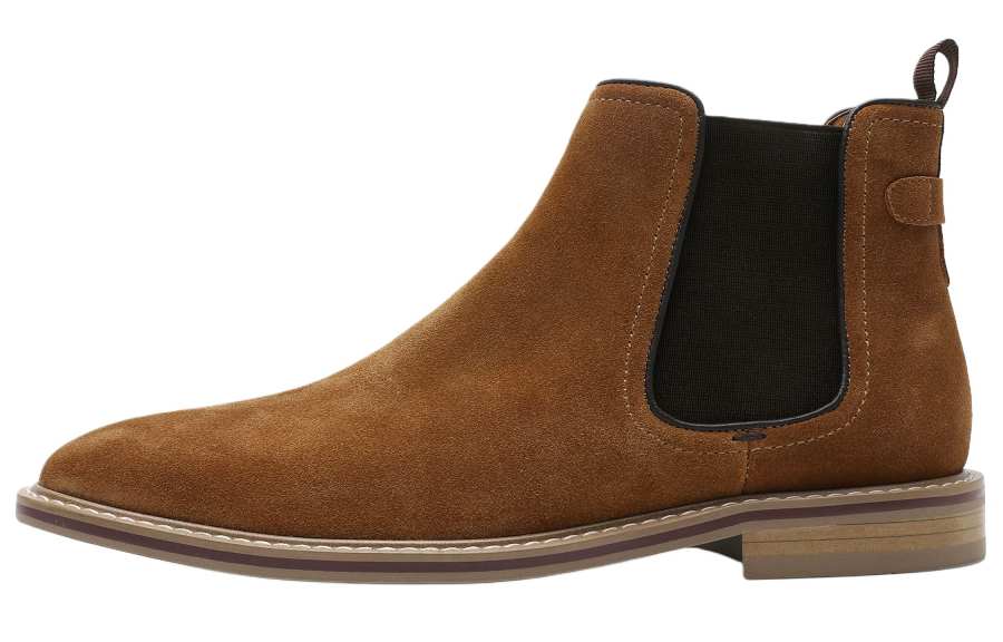 Desai Top Grain Cow Leather Ankle Length Chelsea Boots Men's Rusty Red