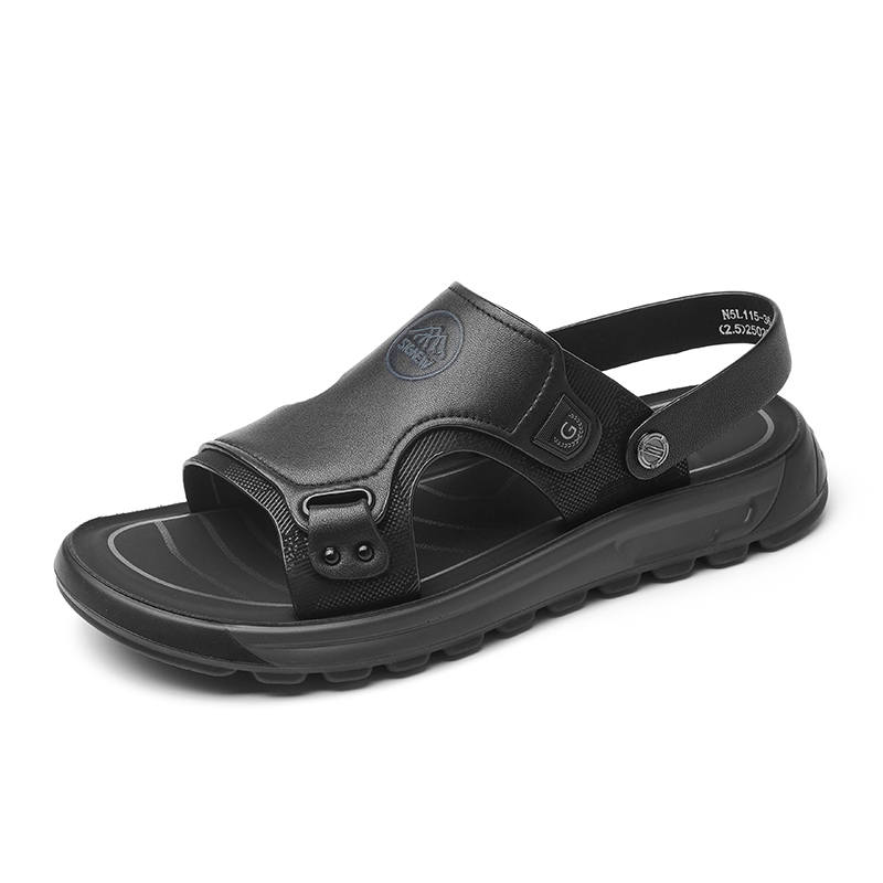 XINNUO Beach Sandals Men's Black/Yellow Brown