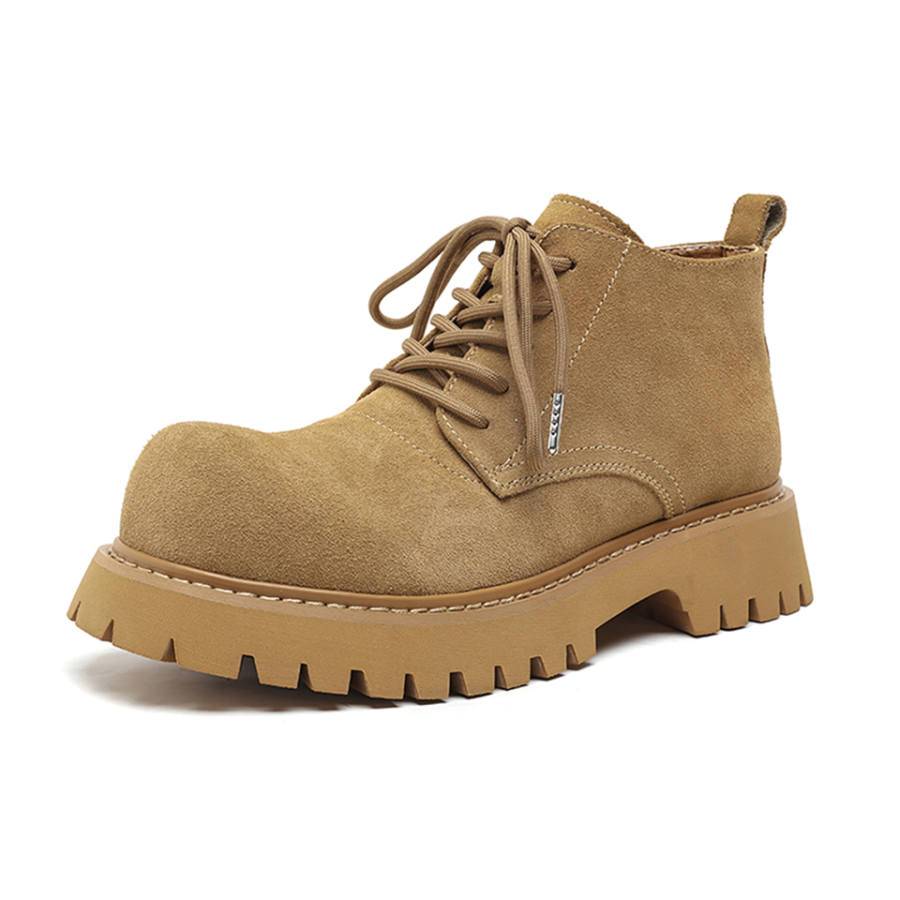 MADALLO MADALLO Microfiber Leather Short Combat Boots Men's Yellow