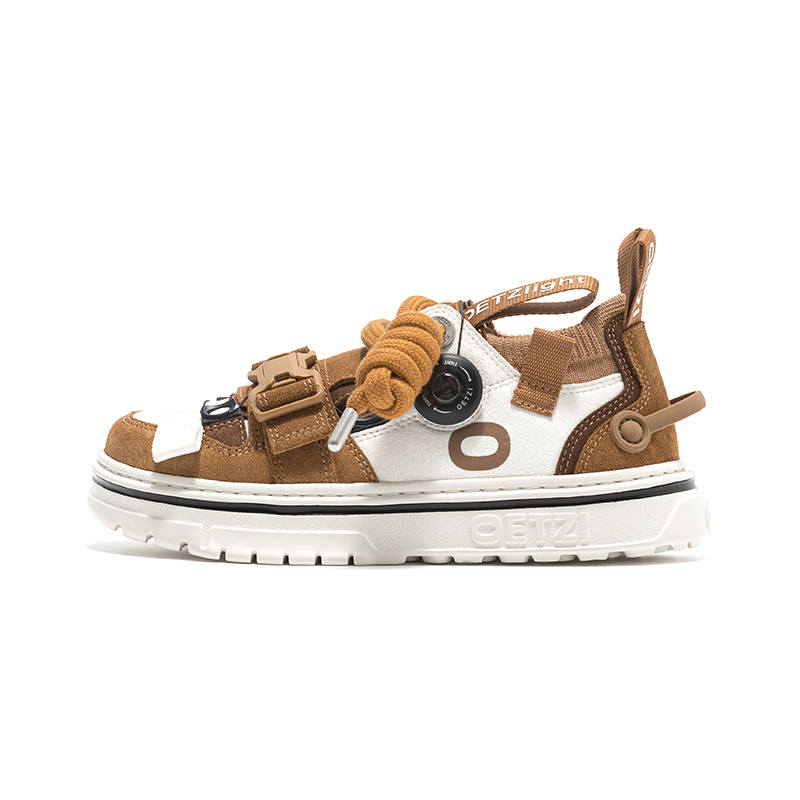 OETZI Super Light 1 Skateboard Shoes Unisex Low Top White Brown