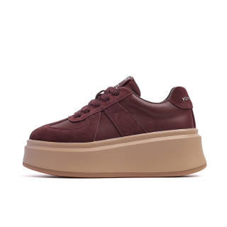 FOND&BERYL German Army Trainers Suede Height Increasing Low top Skateboard Shoes Women's