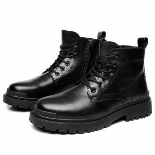 PNKE Microfiber Leather Short Combat Boots Men's Black