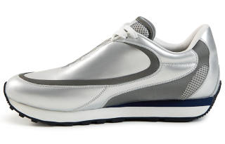 CONP Top Grain Cow Leather Abrasion Resistant Abrasion Resistant Low top Casual Shoes Unisex Reflective Silver