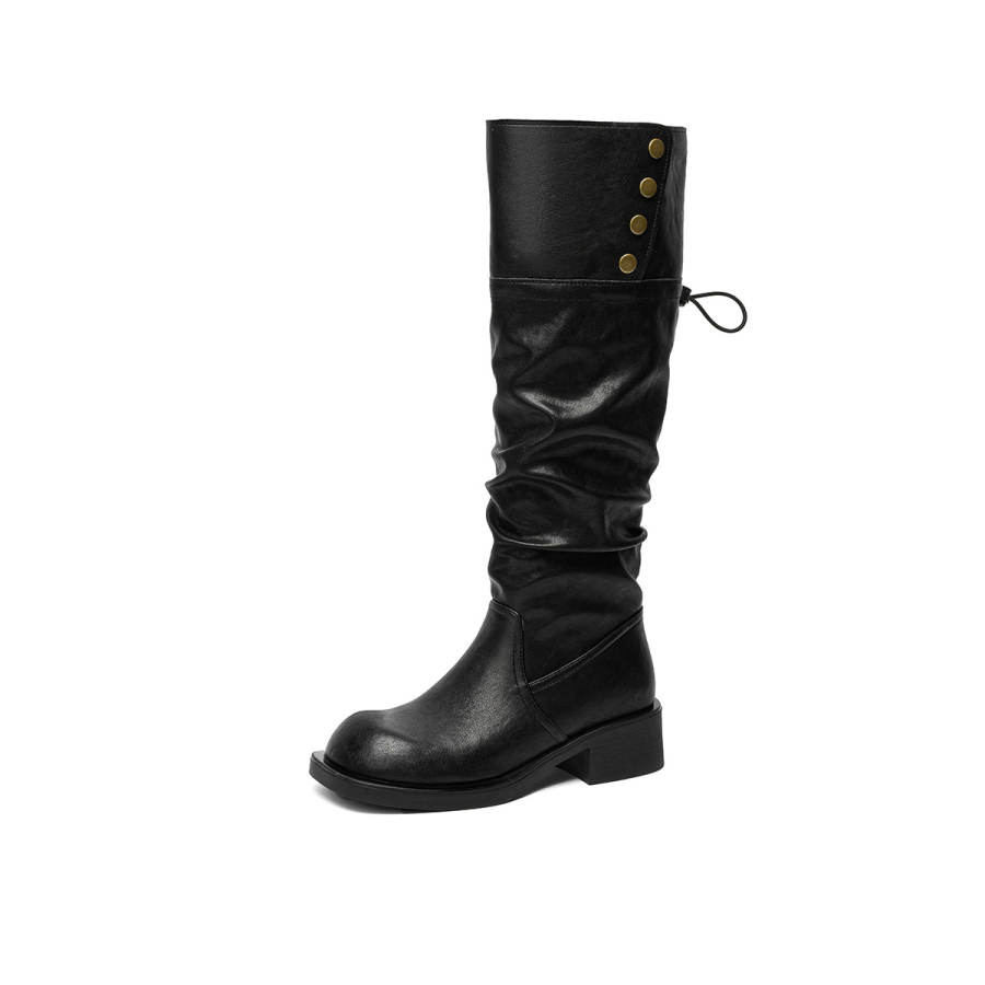 GEMEIQ GEMEIQ Knee High Boots Women's Black/Khaki