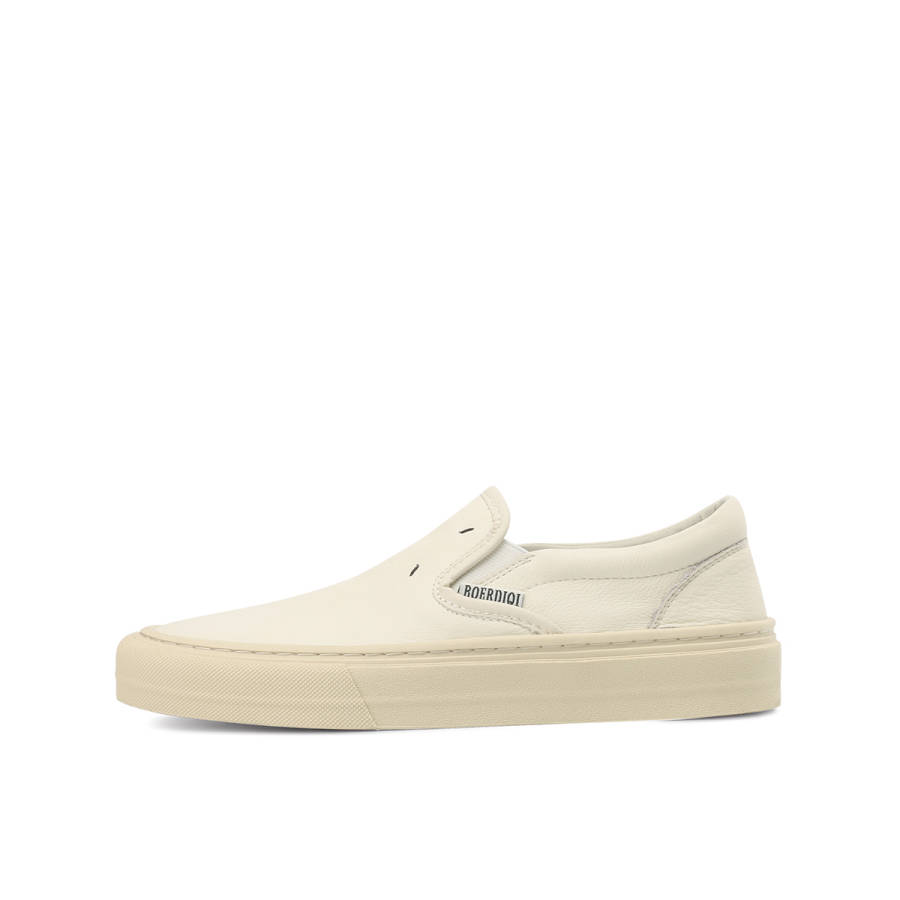 BOERDIQI Cow Leather Skateboard Shoes Women's Ecru